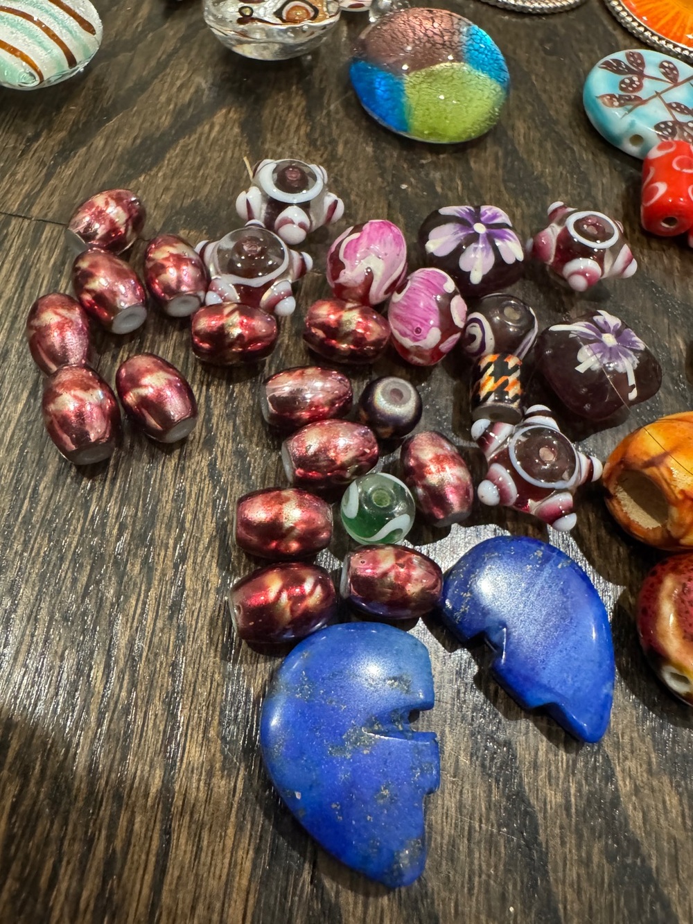 Mixed Artisan Glass Pendants Ceramic Beads Shells Craft Collection - Picture 6 of 12
